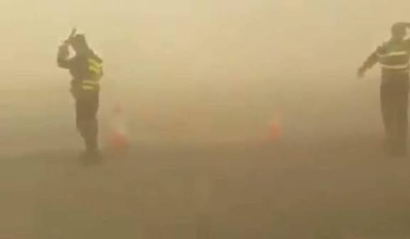 الامن العام يوقف الحركة على الطريق الصحراوي الحسا - القطرانة